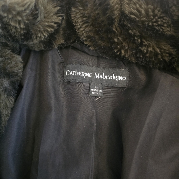 Catherine Malandrino Black and Green Zebra Fuzzy Jacket Sz S - Picture 2 of 2